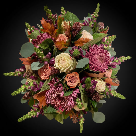 Rond bloemstuk voor Allerheiligen